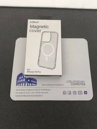 Cover magnetica trasparente iPhone 16 Pro Celly
