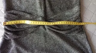 Vestido fiesta Brigitte plateado talla L