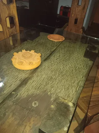 Tavolo da trebbiatura eccezionale in legno massello