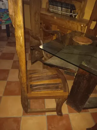 Tavolo da trebbiatura eccezionale in legno massello