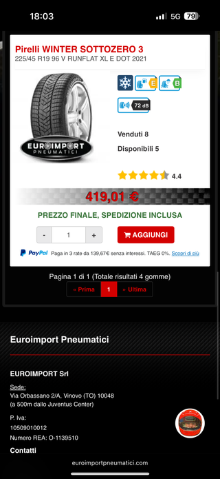 4 Pirelli Sottozero 3 Runflat 225 45 R19