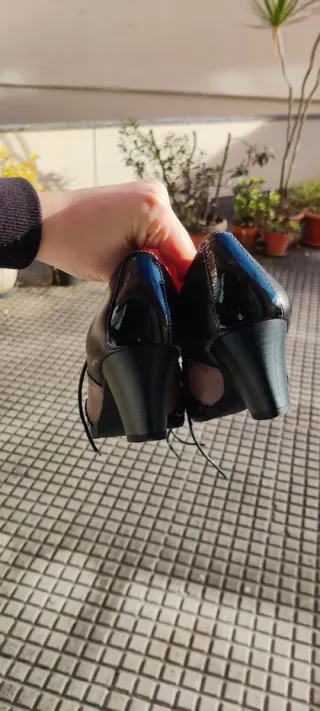 Zapatos Hispanitas cordones tacón negro/gris