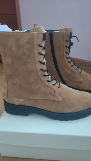 Botines Hogl Mujer Talla 37 Beige/Marrón