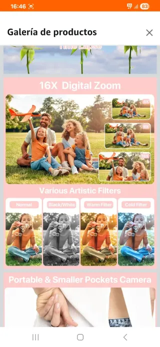 Cámara Digital Infantil Rosa 44MP NUEVA