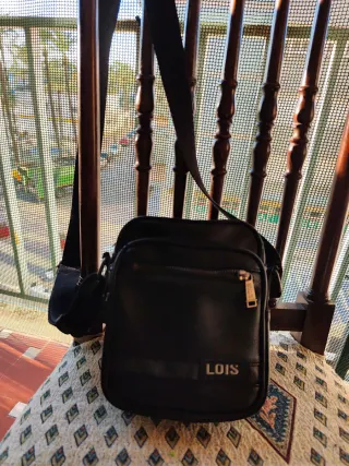 Bandolera LOIS Piel Natural Hombre Negra