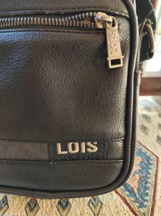 Bandolera LOIS Piel Natural Hombre Negra