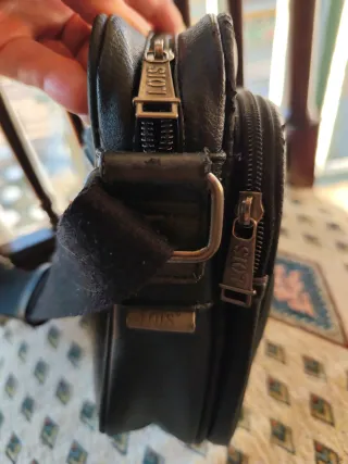 Bandolera LOIS Piel Natural Hombre Negra