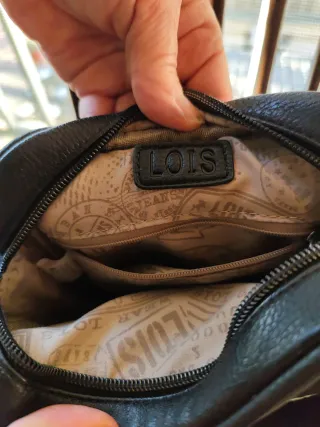 Bandolera LOIS Piel Natural Hombre Negra