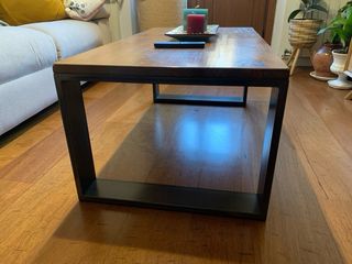 Mesa de centro industrial madera y metal