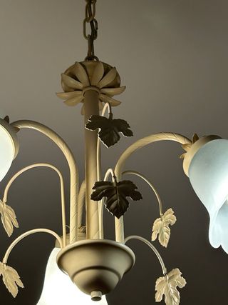 Lámpara de techo floral metal y cristal