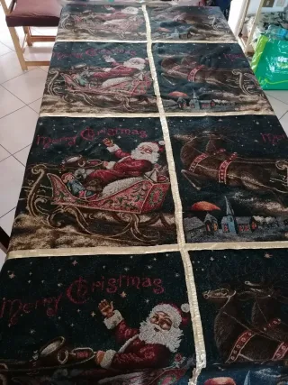 Tovaglia Natale Babbo Natale Renne dorata