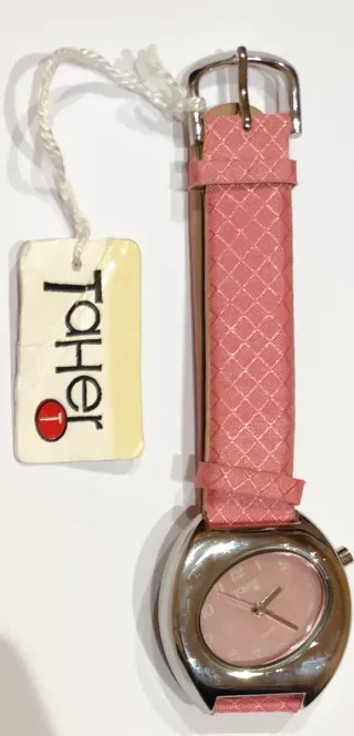 Reloj Taher Rosa con Correa Texturizada.