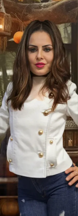 Cappotto Capan doppiopetto bianco taglia XS