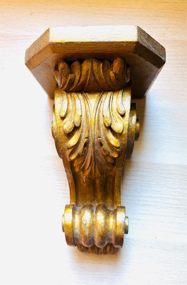 Antiguo pedestal/repisa pared ( ménsula)  madera