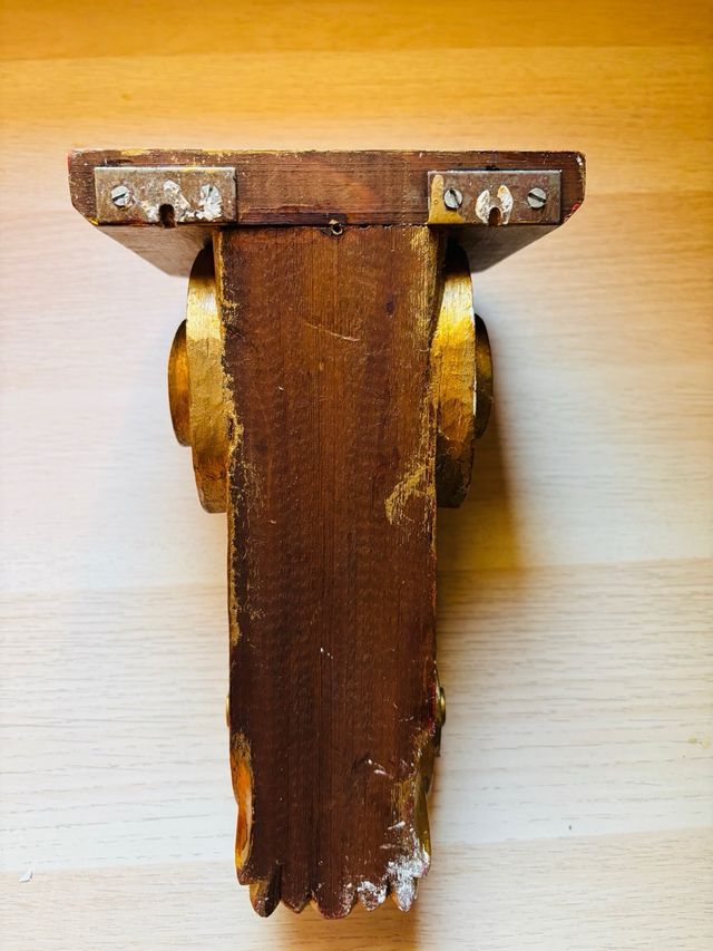 Antiguo pedestal/repisa pared ( ménsula)  madera