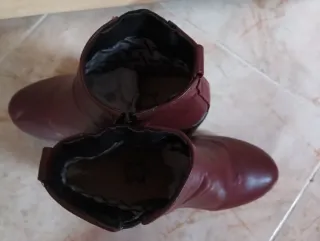 Botín Mujer Rojo Tacón Plataforma