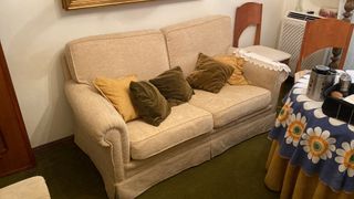 Conjunto 3 sofás elegantes tecido flanela