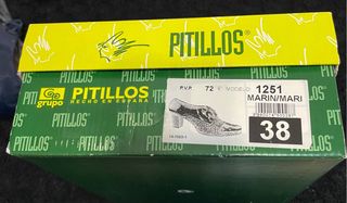 Zapatos Pitillos azul piel y charol