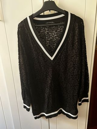 Jersey Zara encaje negro talla L