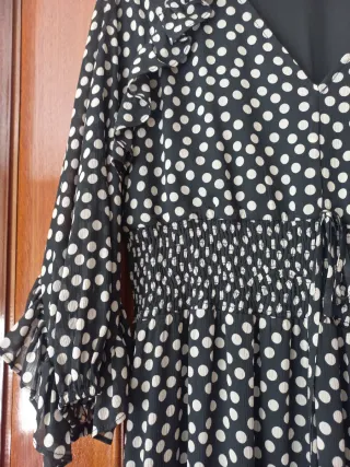 Vestido lunares negro y blanco Talla M