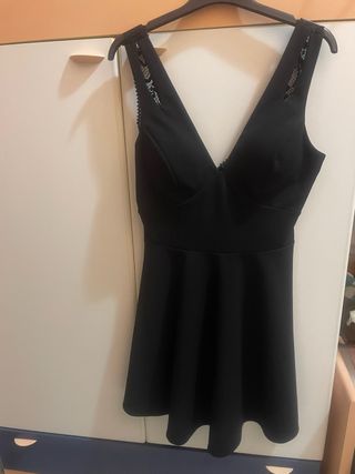 Vestito nero donna con pizzo