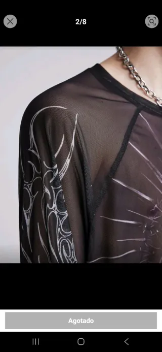 Top malla fantasía oscura