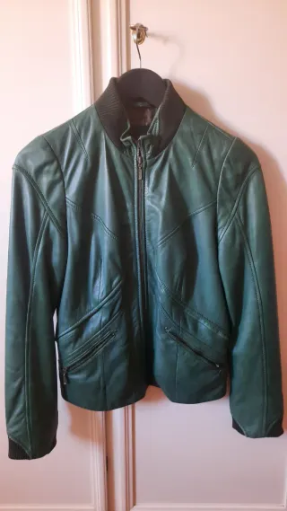 Giubbetto Barone pelle verde donna TG 38