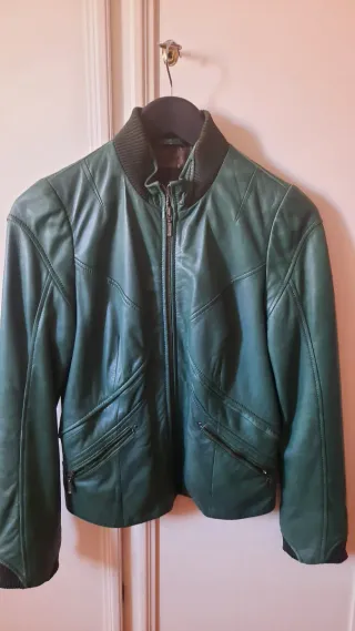 Giubbetto Barone pelle verde donna TG 38