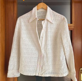 Camisa romántica encaje blanco