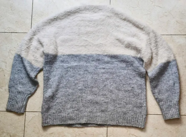 Jersey Zara bicolor blanco y gris