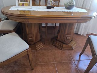 Mesa y 4 Sillas Comedor Madera mueble TV y mesita