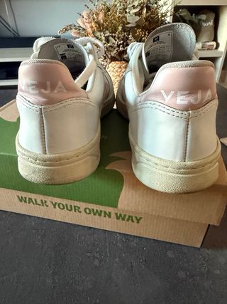 Zapatillas Veja Blancas y Rosas