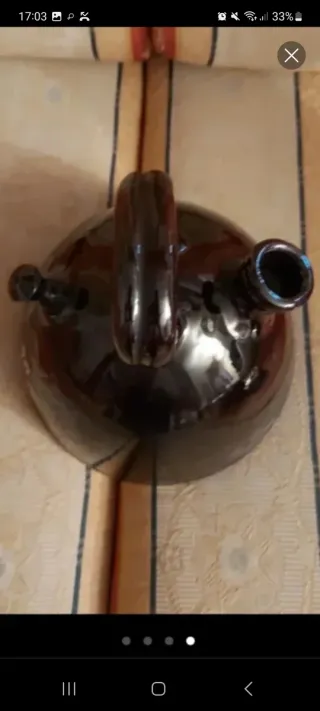 Cántaro Cerámica Negro con Flores