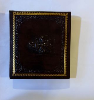 Album foto effetto pelle con giglio fiorentino.