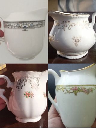 4 Lattiere in Porcellana