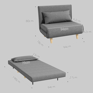 Poltrona Letto Singolo 3 in 1 con Schienale Regola