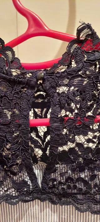 Blusa Zara XS encaje azul