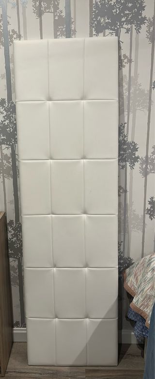 Cabecero de piel sintética blanco