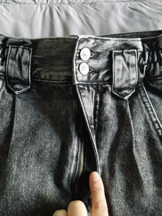 Falda corta vaquera gris