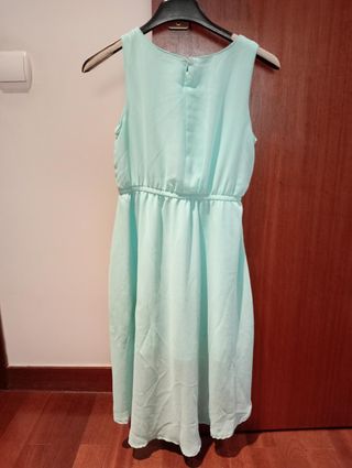 Vestido verde água T8/10 anos