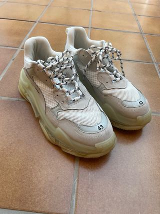 Balenciaga Triple S Talla 43 Gris Blanco