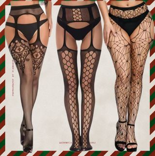 Medias Panty Sexy Encaje Negro Talla Única