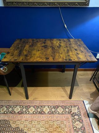 Mesa comedor plegable madera y metal