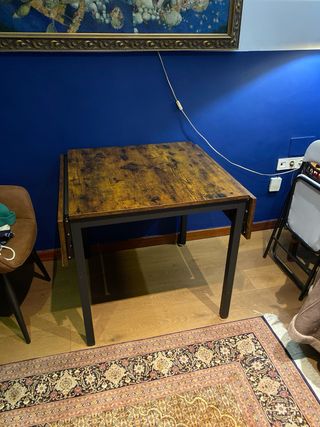 Mesa comedor plegable madera y metal