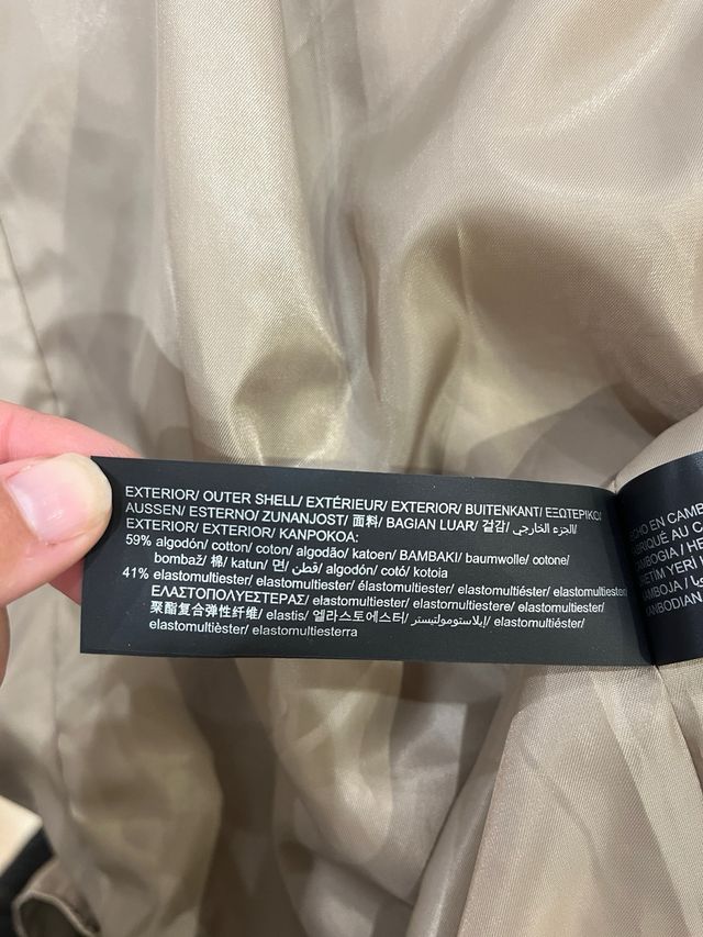 Gabardina larga mujer beige