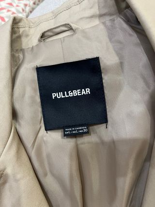 Gabardina larga mujer beige