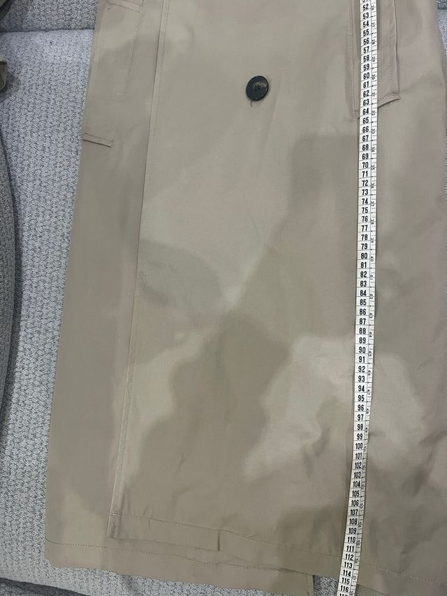 Gabardina larga mujer beige