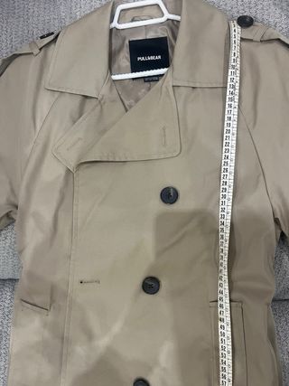 Gabardina larga mujer beige