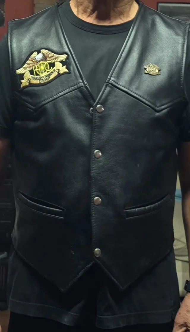 Chaleco de cuero Motero