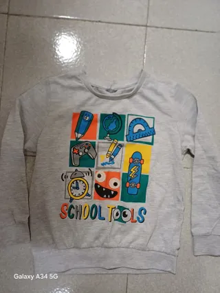 Maglia bambino 5-6 anni con stampa School Tools